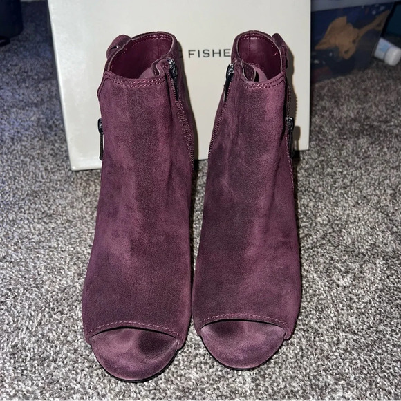 Mark Fisher Peep Toe Suede Booties Size 10M - Picture 3 of 9